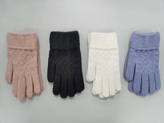 Insulated Brown Knit Gloves Warm Knit Mittens For Cozy Warmth Customized Design Plain Dyed Pattern