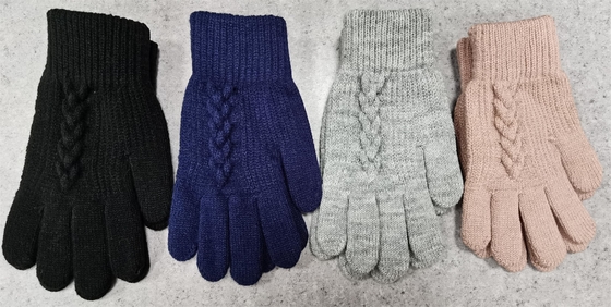 Custom Design Insulated Winter Knit Gloves for Unisex Acrylic Wool Blend Hand Wash Friendly