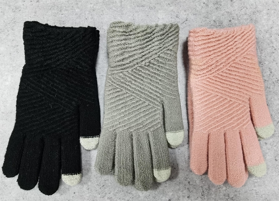 Stretchy Fit Custom Grey Winter Gloves / Custom Knit Gloves in Customized Colors and Designs
