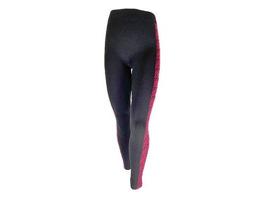 Women Rose Panel Detail Design High Waist Yoga Pants Seamless Leggings