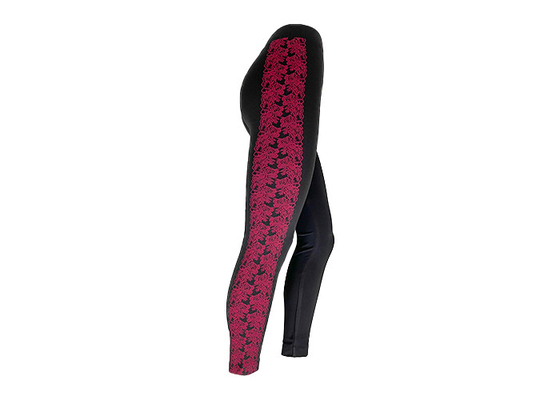 Women Rose Panel Detail Design High Waist Yoga Pants Seamless Leggings