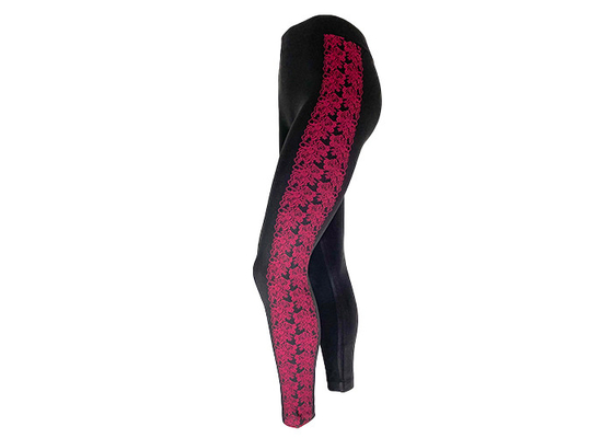 Women Rose Panel Detail Design High Waist Yoga Pants Seamless Leggings