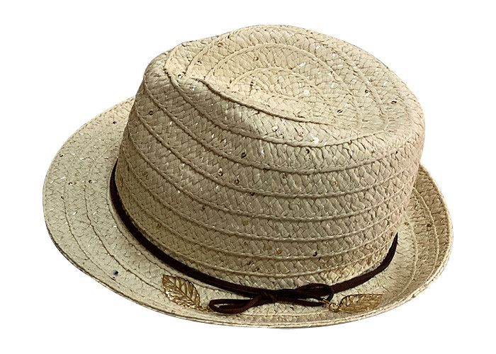 Wide Brim Womens Summer Straw Hats With Ribbon Decoration